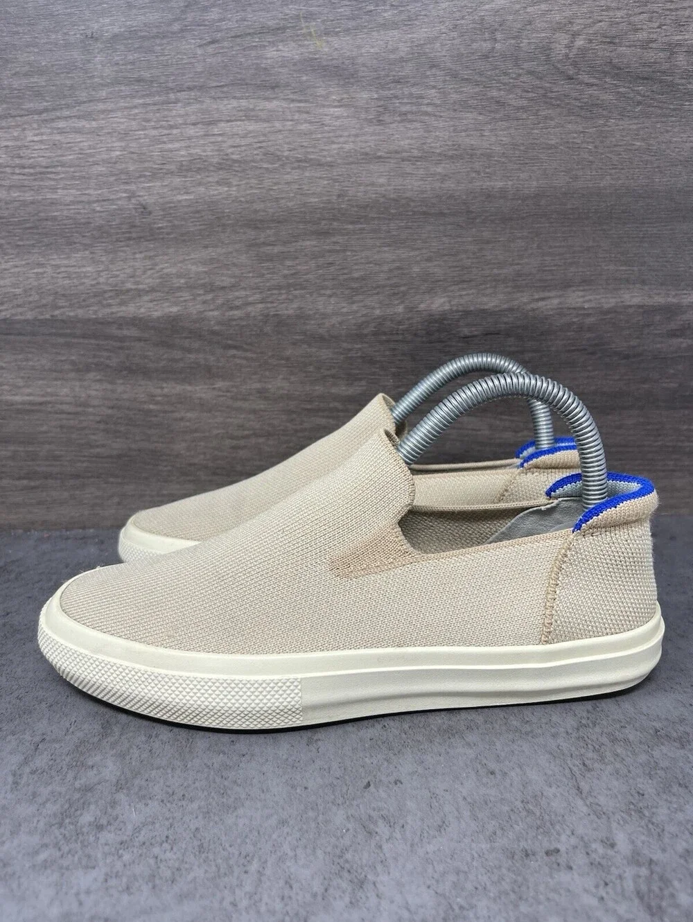 Rothy’s The Slip On Sneaker Size 6.5 Womens Beige Knit Casual Canvas Shoes